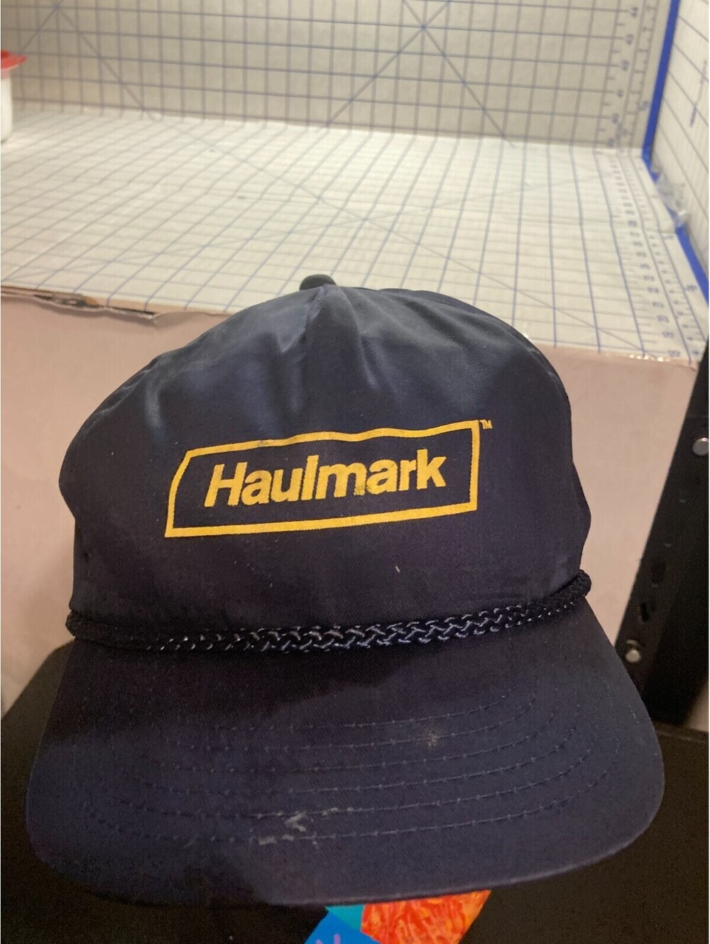 Haulmark Trucking Hat Cap Navy Blue Rope Yellow Logo One Size San Sun
